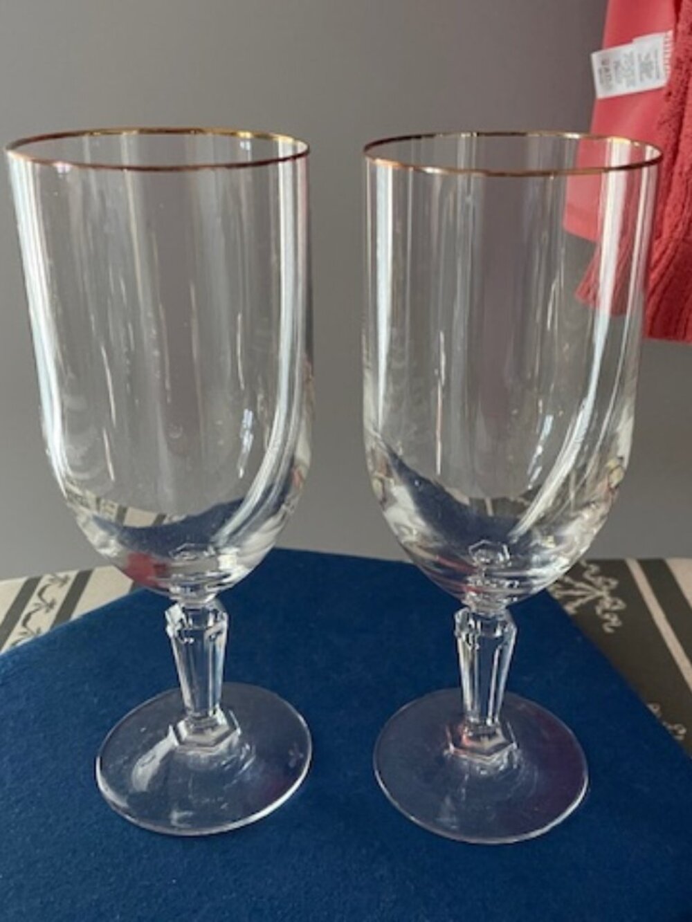 Waterford Metropolitan Gold Rimmed Iced Tea Glasses, set/2, pre-owned